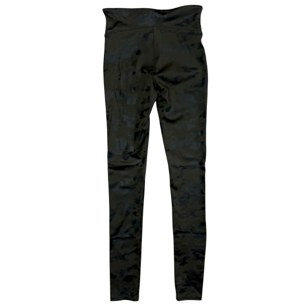 Spanx x Revolve Faux Leather Camo Leggings Matte Dark Olive Black Power Waist XS - Picture 5 of 8